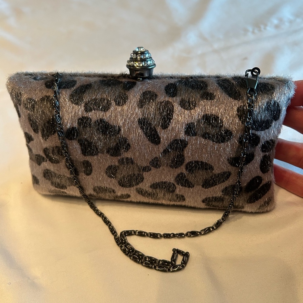 JNB leopard print clutch